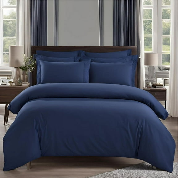 Duvet Cover Set 1200TC 100% Cotton 3-Piece, Duvet Cover ,Sham Zip & Tie Closure Pack of 1 (Oversized King_98 X 120 Inch)