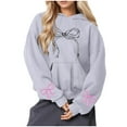 thumbnail image 4 of Byworldtasic Womens Sweatshirts Womens Oversized Bow Tie Printed Hoodies Sweatshirts Vintage Hoodies for Women 2025, 4 of 5
