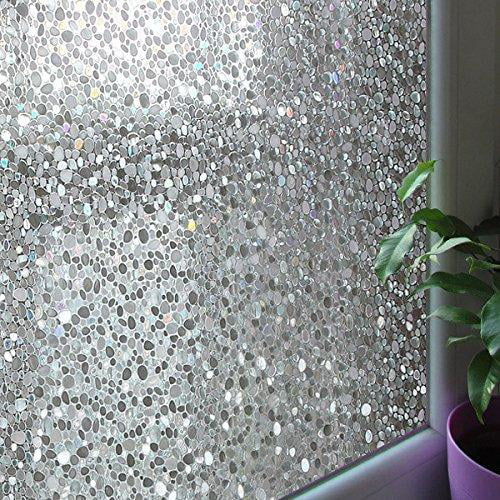 Leyden 24-by-72-Inch Cut Glass Cobble Pattern No-Glue 3D Static ...