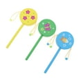 thumbnail image 3 of 3pcs Wooden Hand Shaking Drum Toy Creative Educational Toy Beautiful Toy for Baby Kids (Random Color), 3 of 8