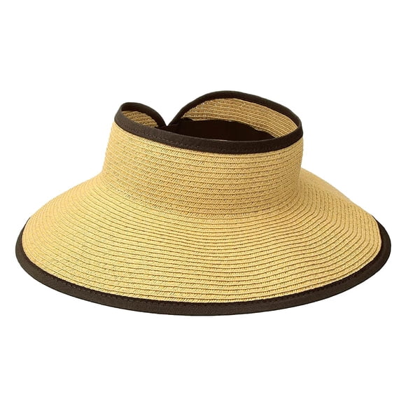 San Diego Hat Company's Signature Women's Ultrabraid Large Brim Visor Camel