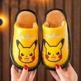 thumbnail image 2 of Kawaii Pokemon Plush Slippers Anime Pikachud Waterproof Cotton Warm Slipper Winter Indoor Non-slip Shoes for Children Girl GiftsSIZE 39-40 23cm Gong Bohan LED, 2 of 2