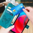 thumbnail image 2 of For Motorola MOTO G Stylus 5G (2021) Case, Magnetic Folio Butterfly Embossed Wallet Case, Premium Leather Wrist Strap Credit Card Holder Slots Kickstand Shockproof Cover, Blue, 2 of 5