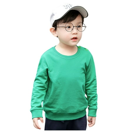 

Dadaria Toddler Sweatshirt 0-8Y Newborn Infant Baby Boys Girls Solid Fashion Loose Warm Tops Sweatshirt Clothes Green 110 Toddler