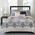 thumbnail image 2 of Madison Park Cali 6 Piece Quilted Coverlet Set, Full/Queen, Blue, 2 of 5
