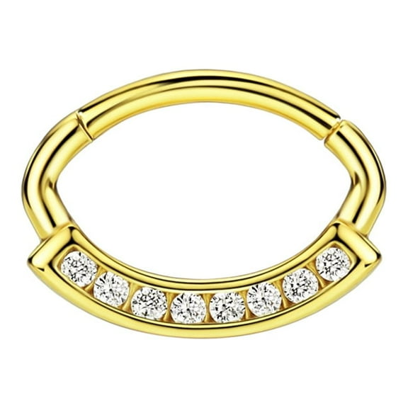 16g Septum Jewelry Gold 16 gauge Septum Rings for Women 316L Surgical Steel Septum Hoop Cubic Zirconia Daith Piercing Jewelry
