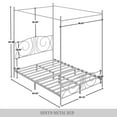 thumbnail image 4 of Castle Place Ornate Ironwork Queen Metal Platform Canopy Bed, Brown, 4 of 8
