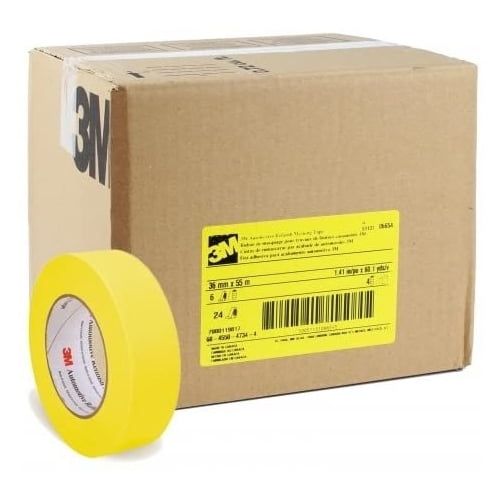 3M 1.5" Automotive Refinish Yellow Masking Tape Case of 24 06654