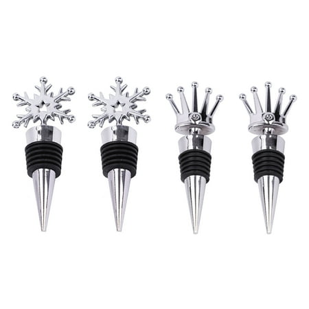 

4pcs Creative Wine Bottle Stoppers Multipurpose Wine Bottle Plugs (Silver)