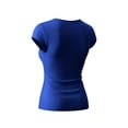 thumbnail image 5 of Pounoo Womens One Shoulder Tops Asymmetrical Solid Color Blouses Casual Slim Fit Lightweight Soft Comfy Party Wear Shirts Gift, 5 of 7