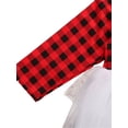 thumbnail image 5 of Seyurigaoka Seyurigaoka Girl’s Fashion Mesh Yarn Stitching Dress Fresh Plaid and Letter Round Neck Long-sleeved Children Dress, 5 of 8