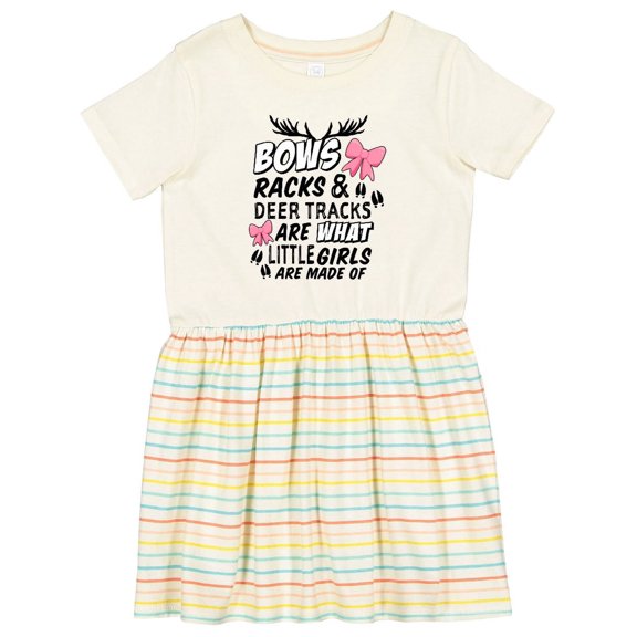 Inktastic Hunting Season Bows Racks & Deer Tracks Girls Toddler Dress