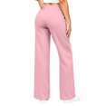 thumbnail image 6 of hoksml Women's Straight Leg Pants V Waist Wide Waistband Casual Pants with Pockets, 6 of 8