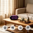 thumbnail image 6 of Digital Alarm Clock LED Display with Date, Day, Temperature, Adjustable Brightness, Dual Power (USB or Battery) for Bedroom or Office, 6 of 6