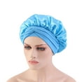 thumbnail image 2 of Cheers US Silk Satin Bonnet, Elastic Wide Band Sleeping Caps for Black Women, Satin Hair Bonnet for Sleeping, Hair Bonnets for Curly Hair, 2 of 6