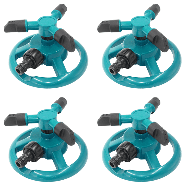 Rociador Jardín 3 Boquillas 360 grados Herramienta Riego Automático para Césped (verde)
