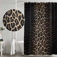 thumbnail image 5 of Leopard Print Shower Curtain, Waterproof Shower Curtains for Bathroom, Chic Abstract Black Brown Animals Texture Washable Fabric Bathtub Curtain Set Bath Decor with 12 Hooks Stall 36"x72", 5 of 8