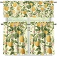thumbnail image 4 of Lemon Print 3 Piece Kitchen Curtains and Valances Set Farmhouse Washable Rod Pocket Kitchen Curtain Set 24 Inches, Kitchen Window Curtains Set European Style Curtains for Cafe, 4 of 5