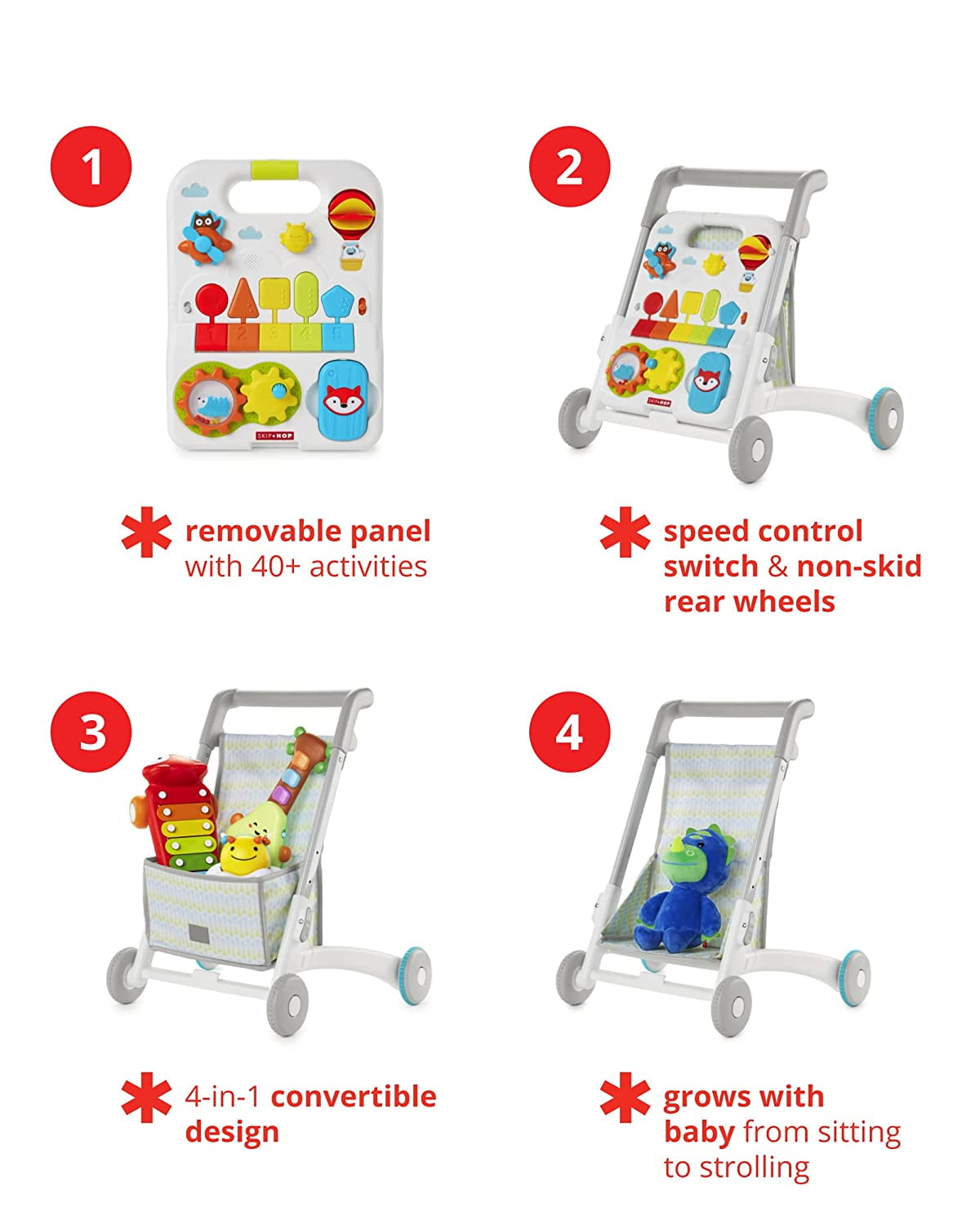 Explore & More Grow Along 4 in 1 Activity Walker