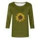 thumbnail image 4 of Camisetas Casuales de las Mujeres de Moda Impresa 3/4 Mangas Blusa Cuello Redondo para el Hogar Y Diario, 4 of 4