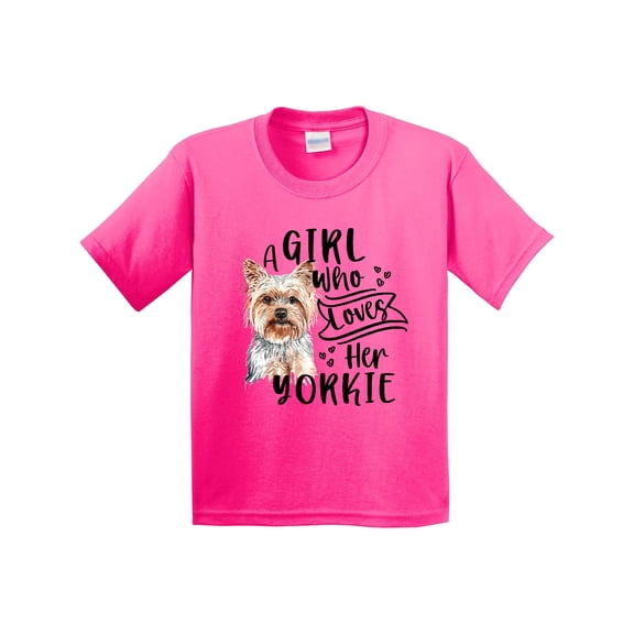 Inktastic A Girl Who Loves Her Yorkie Youth T-Shirt