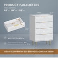 thumbnail image 2 of POLIHOME 4 Drawer Dresser, White and Gold Dresser, 2 of 5