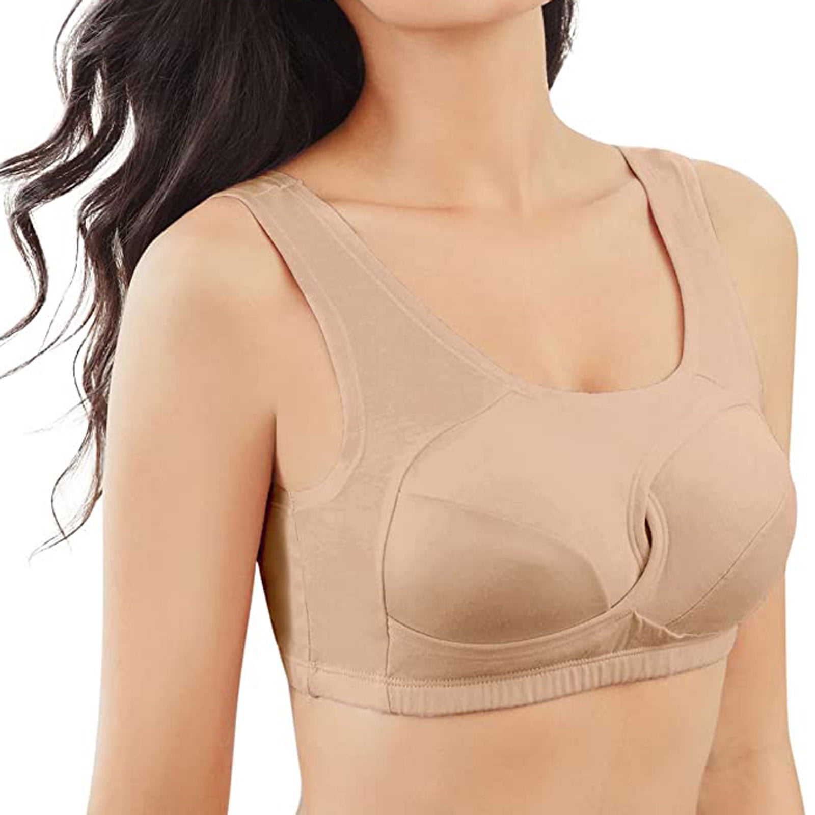 Womens Anti-Sagging Cotton Sports Bra with Padded for Fitness Yoga