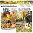 thumbnail image 3 of 11-Tine Leaf Rake, 60-inch Heavy Duty Metal Garden Rake for Lawns & Yards – Small Rake Head, 3 of 8