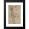 thumbnail image 2 of Battista Franco 13x18 Black Modern Framed Museum Art Print Titled - The Unrepentant Thief on the Cross, Study of a Child's Head at Lower Left, and of an Ear at Lower Right Border (1510-61), 2 of 5