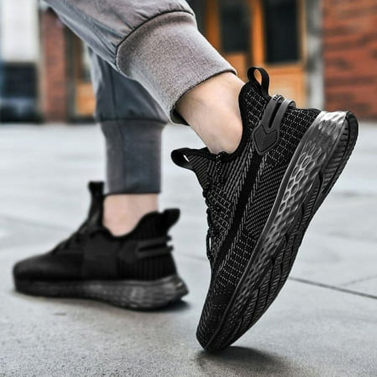 HOBIBEAR Mens Sneakers Leather Running Shoes Trainers Sneaker Casual Hiking Shoes
