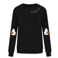 thumbnail image 4 of YVNAURA Women’s Oversized Graphic Print Crewneck Sweatshirt Long Sleeve Loose Fit Casual Pullover Top Fall Spring Trendy Street Style Tee 1 Pack, Black,L, 4 of 4