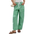 thumbnail image 4 of Womens Low Rise Baggy Barrel Horseshoe Jeans Patchwork Denim Pants with Pockets, 4 of 8