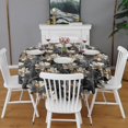thumbnail image 2 of Pioneer Flower Floral Print Pattern Round Tablecloth 60"x60",Wrinkle Wipeable Table Cloth for Kitchen Dining Room Picnic Patio Party, 2 of 6