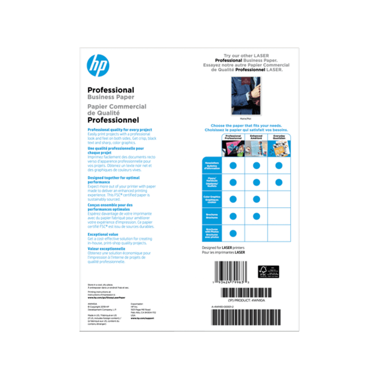 HP Premium Office Print Paper, Glossy, 52 lb., 8.5