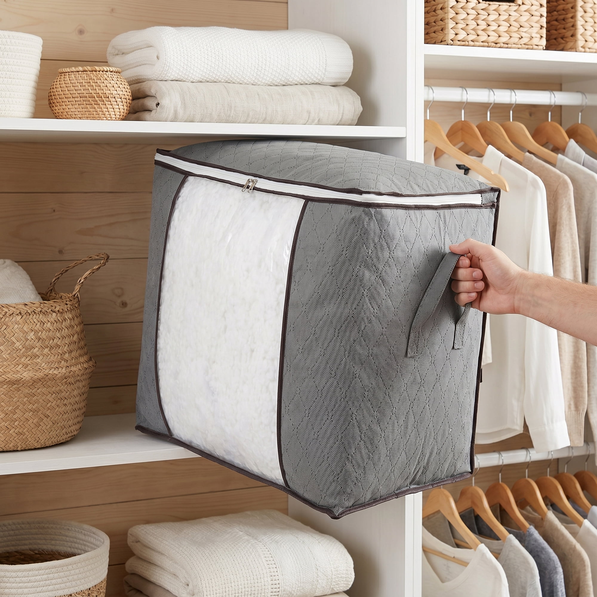 Unique Bargains Moistureproof Storage Sack Portable Side Carry Bag Gray 18.9"x11.0"x19.7"