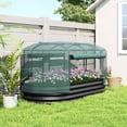 thumbnail image 3 of JWRWEFA Raised Garden Bed Kit 6x3 ft with Protective Crop Cage, Outdoor Planter Box, Irrigation System, Easy-Zip Access, Galvanized Steel, Dark Gray, 3 of 11