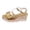 Gold, variant on Wedges Sandals with Arch Support for Woman Cute Trendy Lightweight Hard Sole Low Wedge Heels Womens Slippers Size 8 Ankle Buckle Studded Fashion Sandals for Summer