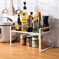 thumbnail image 1 of Kitchen Rack, Spice Rack, Made of Iron and Wooden Handle, Suitable for Home and Kitchen Storage, White (35 x 21 x 20), 1 of 5