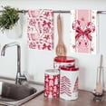 thumbnail image 5 of Pink Christmas Kitchen Towel Candy Cane Dish Towel 18 x 26 Inch Sweet Xmas Hand Drying Tea Towel for Cooking Baking Cleaning, 2Pcs, 5 of 6