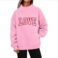 thumbnail image 5 of Fznquz Valentines Sweatshirt for Women Cute Shirts Casual Heart Graphic Oversized Pink Outfits M, 5 of 5