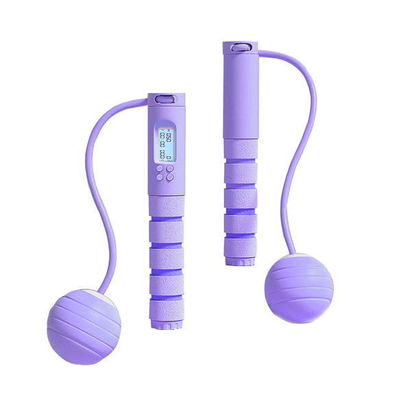 Jump Rope Digital Weighted Handle Speed Skipping Rope - purple