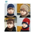 thumbnail image 7 of Deago Kids Winter Hat and Scarf Set Warm Knit Beanie Cap and Circle Scarf with Fleece Lining for Children Boys Girls (Gray), 7 of 7