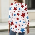thumbnail image 5 of KDDYLITQ 250 Anniversary Usa Shirts Womens Usa Star Stripes 3/4 Sleeve Blousees Usa Flag Crew Neck July 4th Tees Summer Trendy Clothes Multicolor XL, 5 of 5