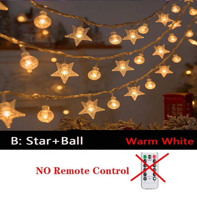 Guirnalda de luces LED para árbol de Navidad, colgante de decoración de Año Nuevo, copo de nieve, 1,5 M-10M, 2023, 2024