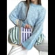 thumbnail image 1 of Suéter de Larga para Mujer, Suéteres Cortos de Gran Tamaño de Otoño, Tops de Punto con Cuello Redondo y Estampado de Velero Informal Azul L, 1 of 7