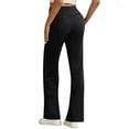 thumbnail image 4 of Women's High Waist Yoga Pants with Pockets, Stretch Athletic Workout Pants, Slim Fit Casual Flare Leggings for Running Fitness Travel Everyday Wear Black S, 4 of 8