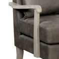 thumbnail image 3 of Leatherette Accent chair with Box Cushion Seat,Beige and Brown, 3 of 3
