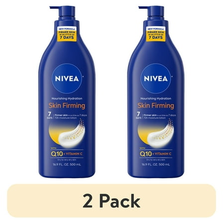 NIVEA Nourishing Hydration Skin Firming Body Lotion for Dry Skin with Q10 and Vitamin C, 16.9 fl oz