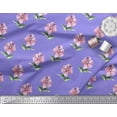 thumbnail image 2 of Soimoi Purple Poly Georgette Fabric Dot & Floral Printed Fabric 1 Yard 52 Inch Wide, 2 of 3