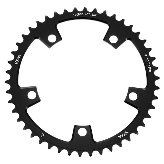 Uxcell 130BCD Bike Chainring 46T Round Narrow Wide Single Aluminum Chainring Chainwheel for Road Bike Bicycle 9/10/11 Speed Chains